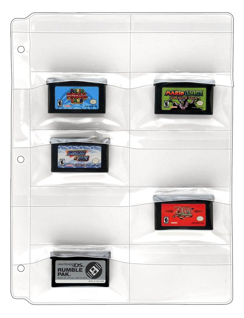 STORE SMART StoreSMARTÂ® - Plastic Pages for Video Game Cartridges/Cards - with Flaps - for 3-Ring Binders - 10-Pack - VH308F-GAME-10 - Image 1